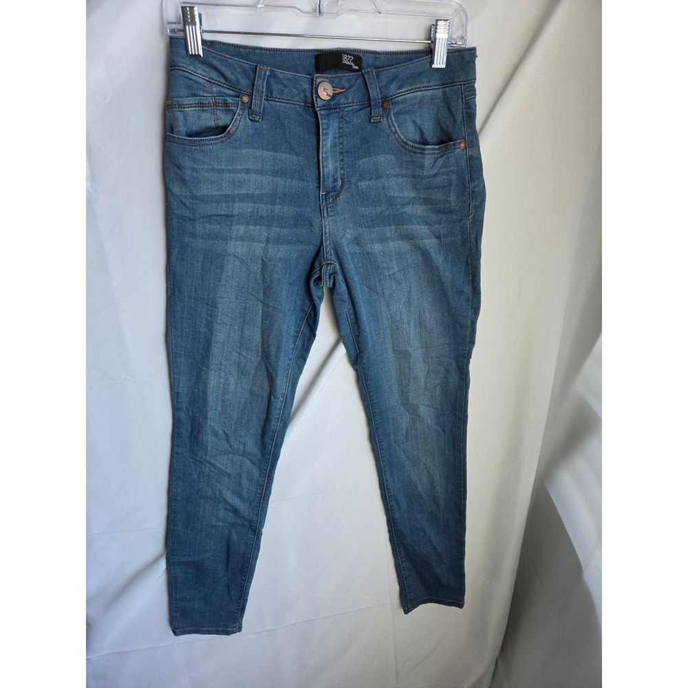 1822 Denim Skinny Jeans Womens Blue Medium Wash Skinny Mid Rise Skinny